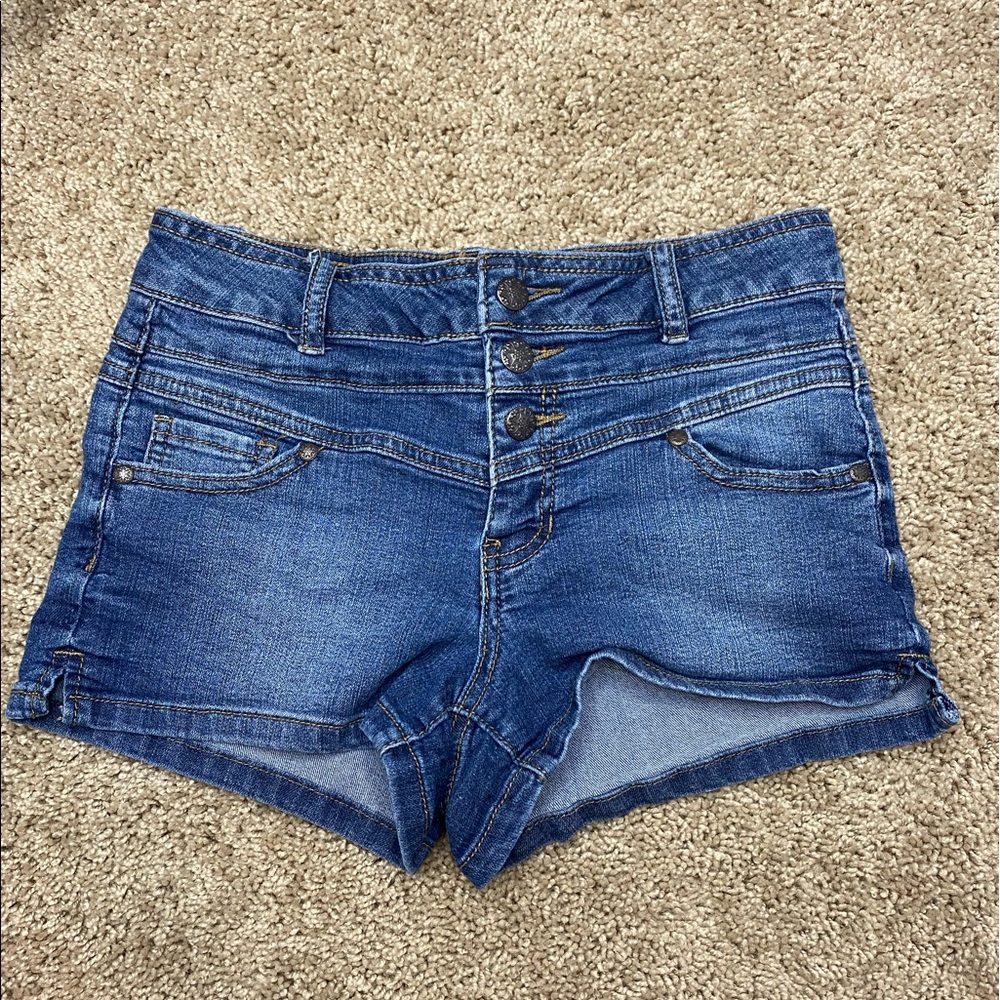 High waisted jean shorts